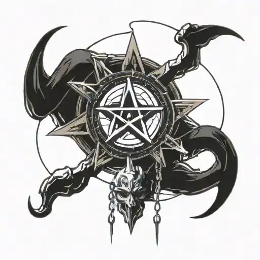 Cryptocurrency Symbols, Pentagram, Satanic, Bitcoin, Crypto, baphomet, Baphomet pentagram, upside down Pentagram, black. tattoo design idea