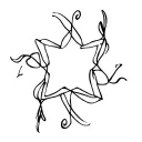 2000s swirly star floral design tattoo design idea