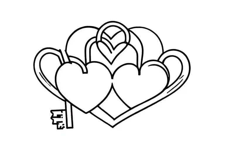 key and lock intertwined with a heart tattoo design idea