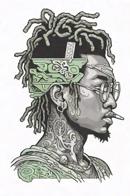 lil uzi green tattoo design idea