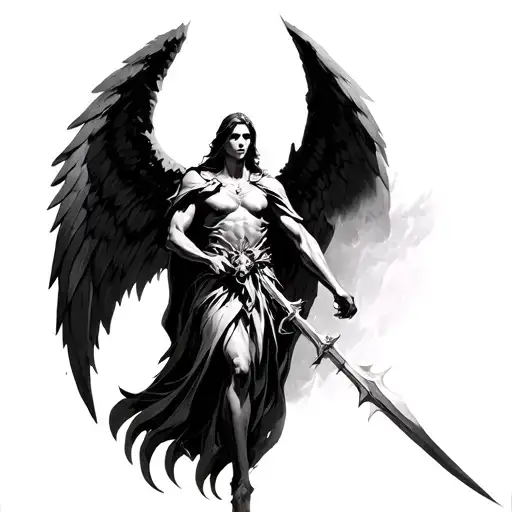 Archangel Azrael tattoo design idea
