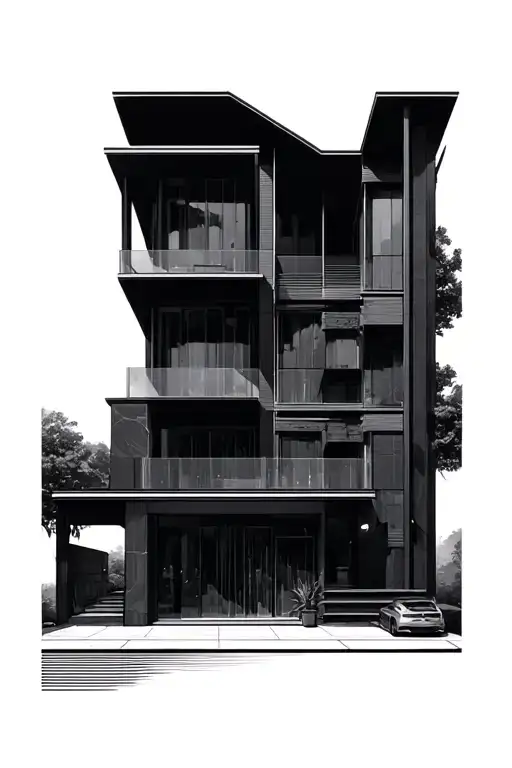 architectural plan tattoo design idea