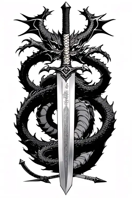 sword pointing down towards the wrist, with a dragon wrapped around the sword. Have shuriken and kunai complement it.  tattoo design idea