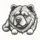 happy smooth coat chow chow silhouette tattoo design idea