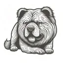happy smooth coat chow chow silhouette tattoo design idea