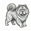 happy smooth coat chow chow silhouette tattoo design idea