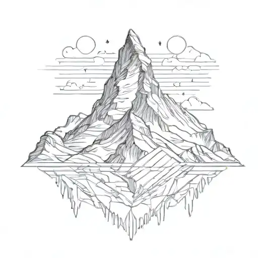 matterhorn mountain peak tattoo design idea