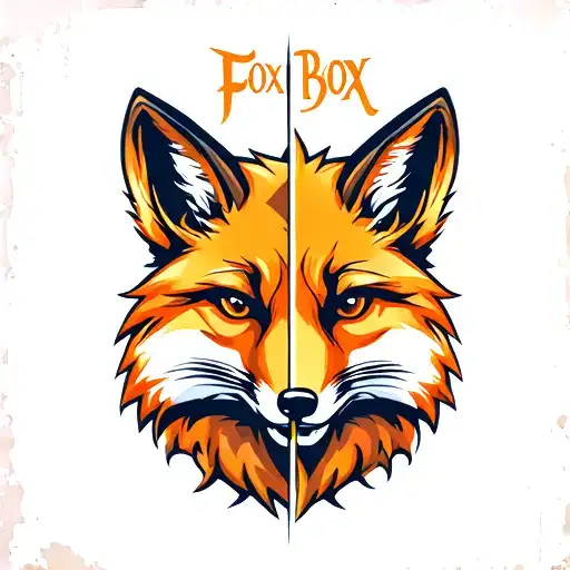 "Fox Box" separated by a fox head. tattoo design idea