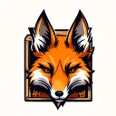 "Fox Box" separated by a fox head. tattoo design idea