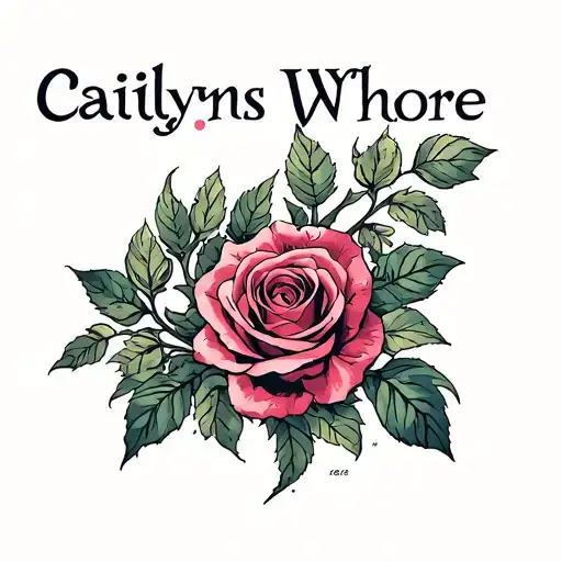 "Caitlyns Whore" Roses tattoo design idea