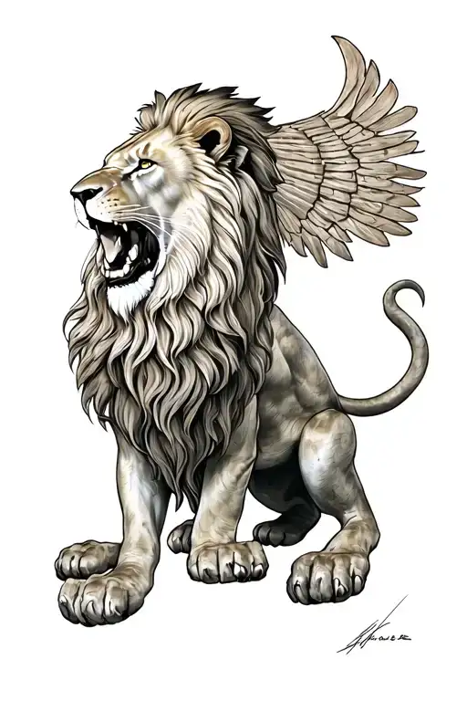 Biblical Daniel Lions Den tattoo design idea