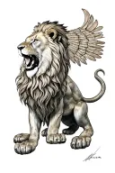 Biblical Daniel Lions Den tattoo design idea