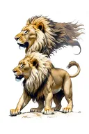 Biblical Daniel Lions Den tattoo design idea