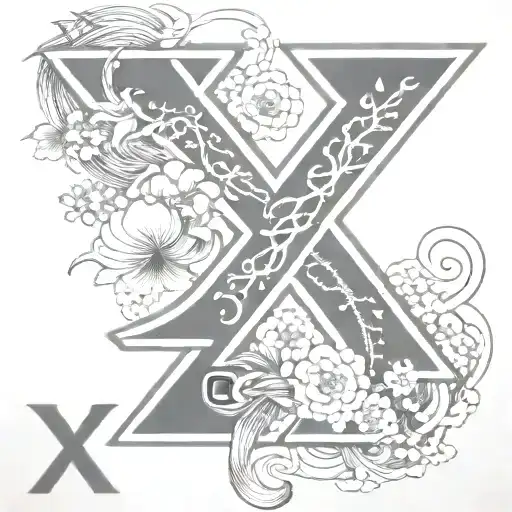 Letter X tattoo design idea