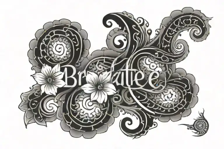breathe, water flowing, sanskrit tattoo design idea