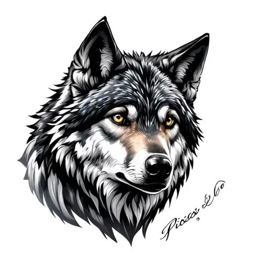 when you're a Pisces, but the wolf is your animal spirit tattoo design idea