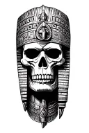 A Fusion Of Egyptian And Inka Symbolism, Featuring God Osiris And Easterisland Skull On Machu Picchu Tattoo tattoo design idea