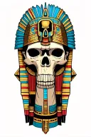 A Fusion Of Egyptian And Inka Symbolism, Featuring God Osiris And Easterisland Skull On Machu Picchu Tattoo tattoo design idea
