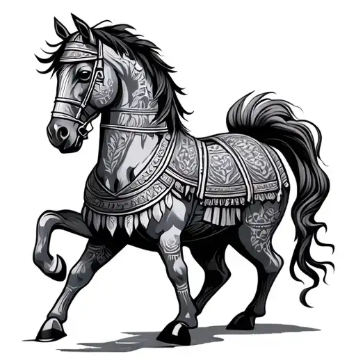 Trojan horse tattoo design idea