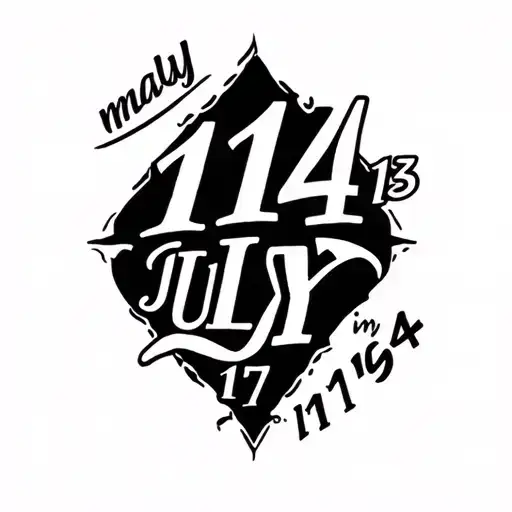 Make me an inner bicep tattoo using the dates may 14 1953 and july 17 1964 Make it two lines and fancy font tattoo design idea