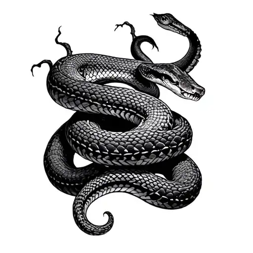 A tree trunk wrapped around a snake tattoo design idea