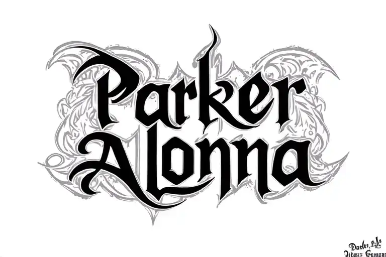 "Parker Alonna" Two Word Ambigram Generator tattoo design idea