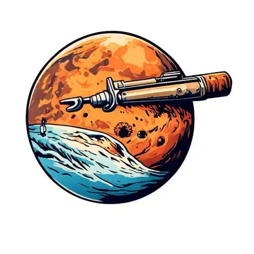 Mars tattoo design idea