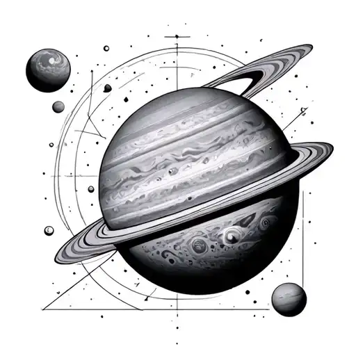 planets universe geometry tattoo design idea