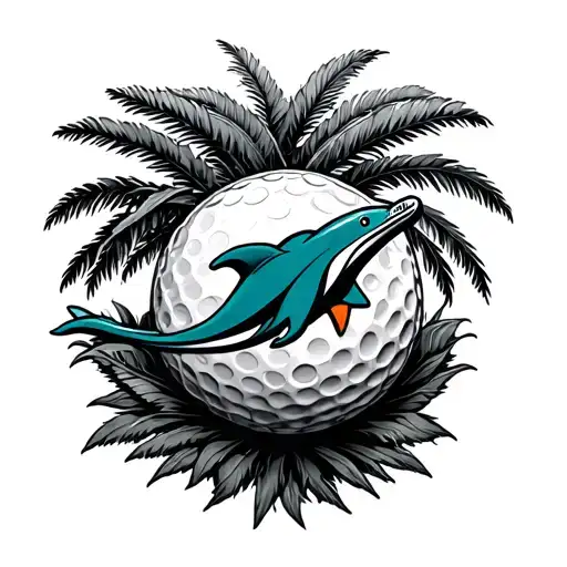 miami dolphins, golf ball, tree of life tattoo design idea