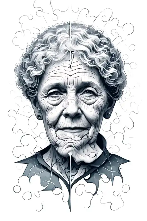 alzheimer puzzl inside filled tattoo design idea