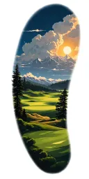 golf course landscape tattoo design idea