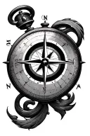 compass globe inside tattoo design idea