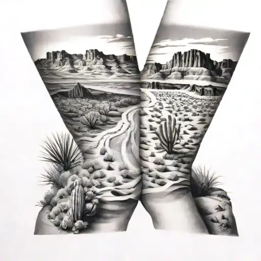 realism desert scene forearm tattoo tattoo design idea