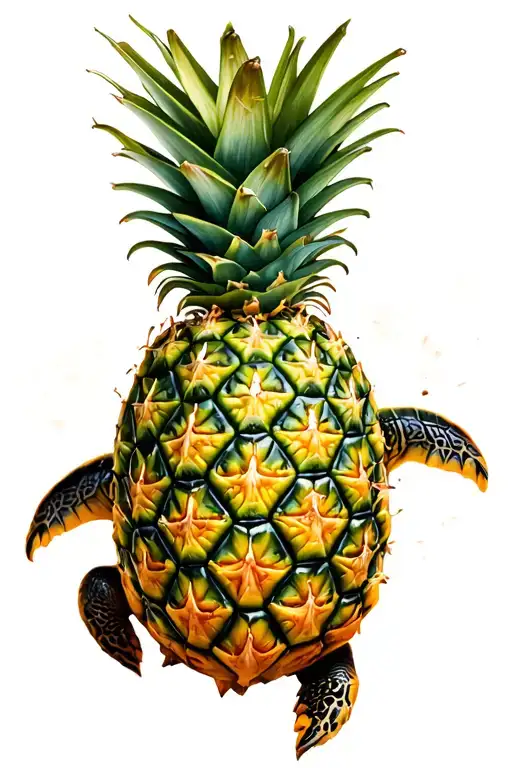 pineapple turtle tattoo design idea