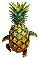 pineapple turtle tattoo design idea