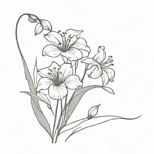 1 carnation 1 snowdrop flowers tattoo design idea