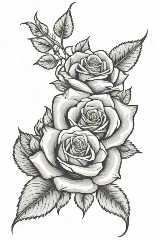 ROSE WITH NAME ERIKA tattoo design idea