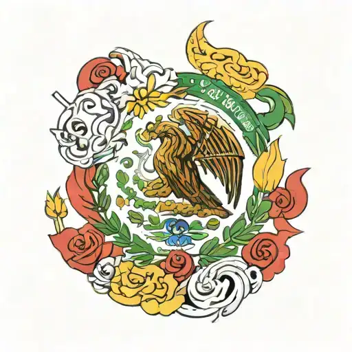 Mexican Flag tattoo design idea