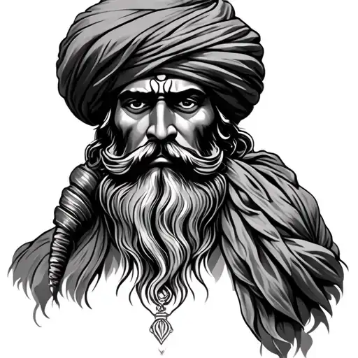 baba deep singh tattoo design idea