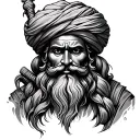 baba deep singh tattoo design idea