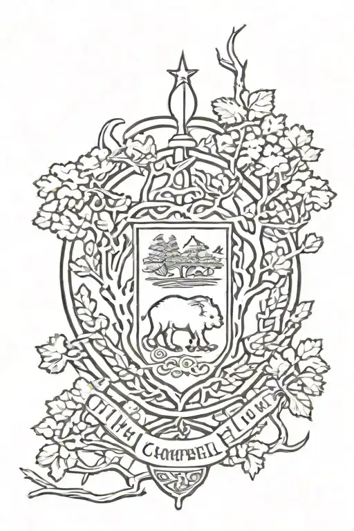 Campbell Clan crest using trees tattoo design idea