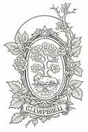 Campbell Clan crest using trees tattoo design idea