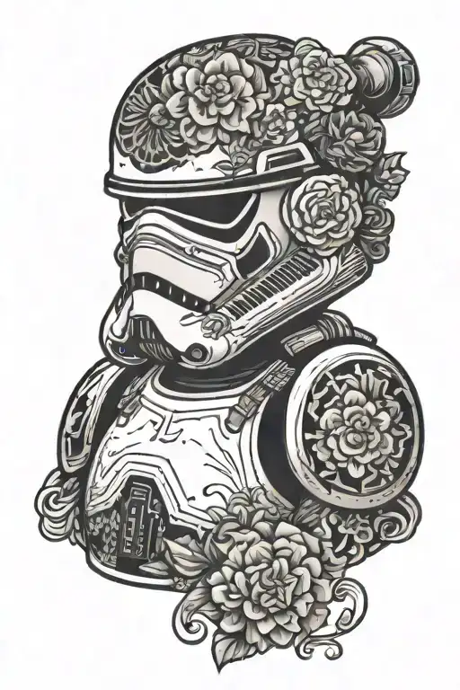 stormtrooper from star wars imperial logo tattoo design idea