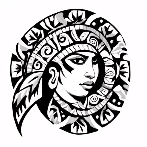 Zapotec tribal tattoo pattern incorporating elements tattoo design idea