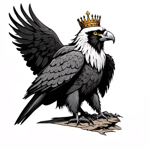 Bearded vulture as a king tattoo design idea