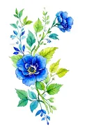 vine wrap tatoo for the forearm featuring the birth flowers of August, May, June, December and October tattoo design idea