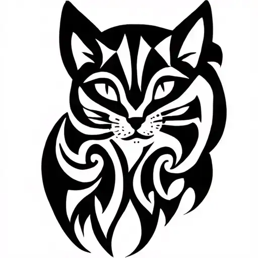 The body of the cat from which three heads grow tattoo design idea