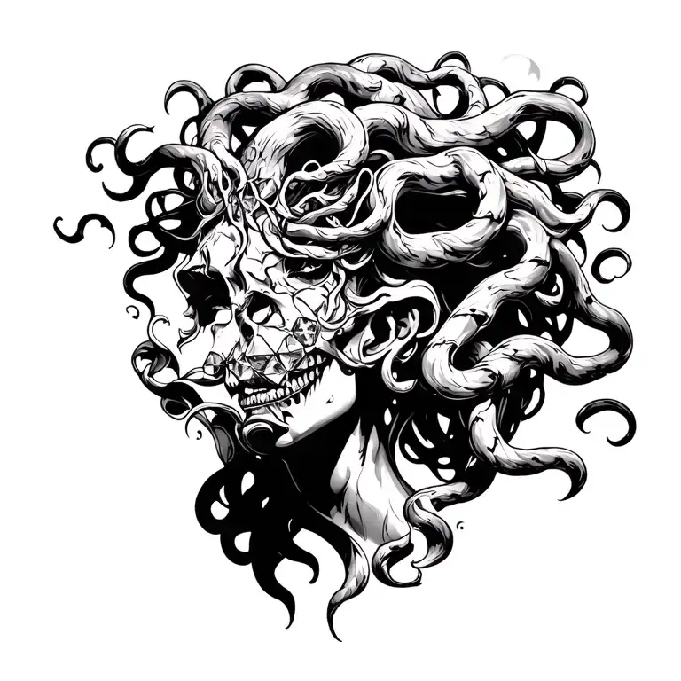 Medusa sexual diamond tattoo design idea