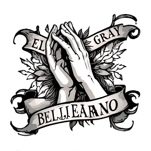 "Ellie gray Bejarano " praying hands tattoo design idea