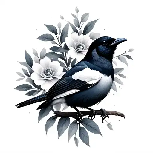 2 Magpie tattoo design idea